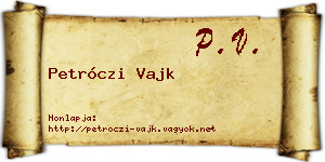 Petróczi Vajk névjegykártya